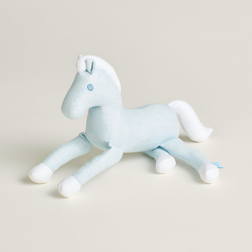 HERMES 水色 馬のぬいぐるみ Cabriole horse plush - Blue | Hermès Finland
